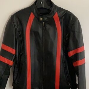 Motorcycle thick leather jacket vintage biker